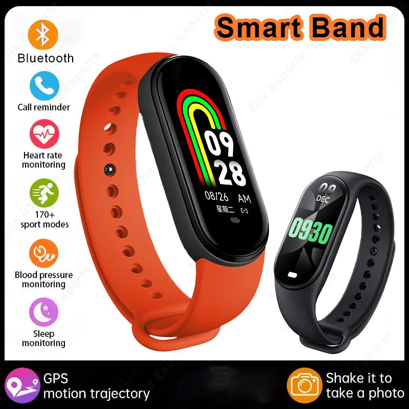 Fashion Smart Watch Fitness Bracelet Sports Waterproof Health Monitor Watch Smart Band BT Control Photo Capture Smart Wristband