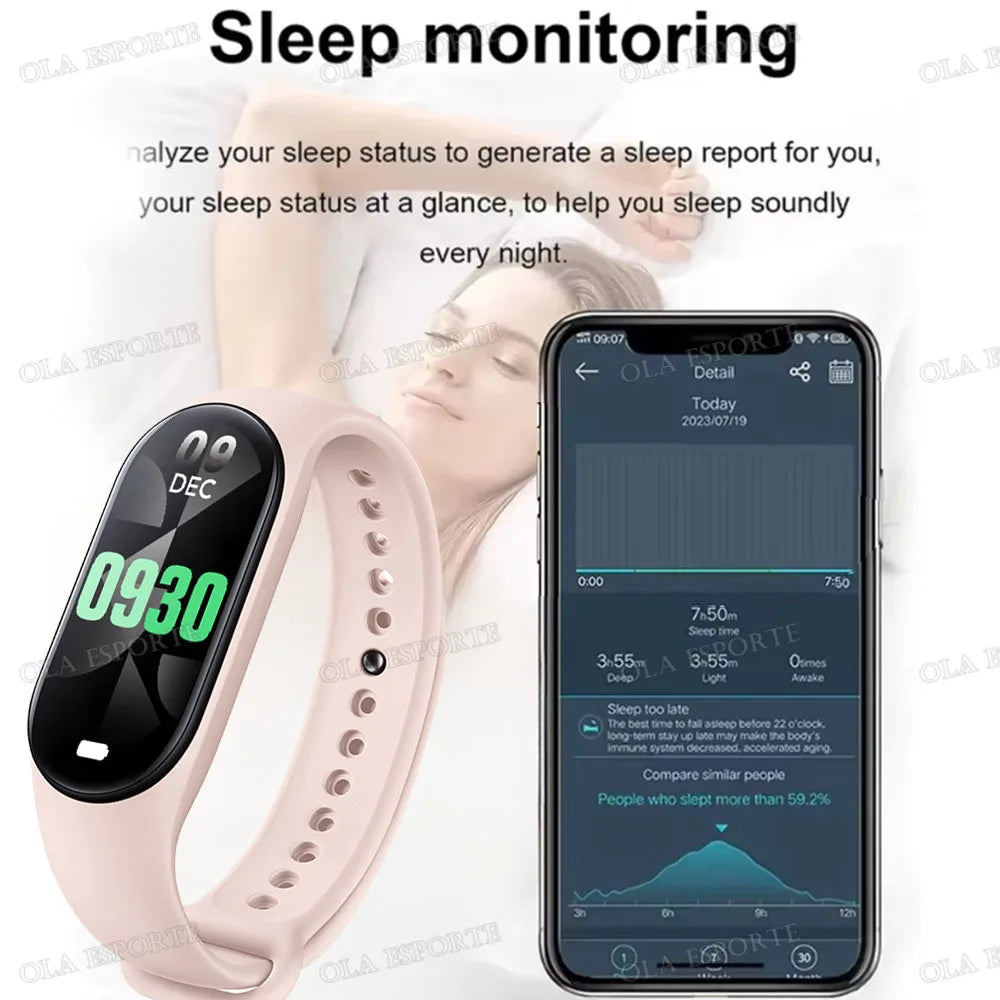 Fashion Smart Watch Fitness Bracelet Sports Waterproof Health Monitor Watch Smart Band BT Control Photo Capture Smart Wristband